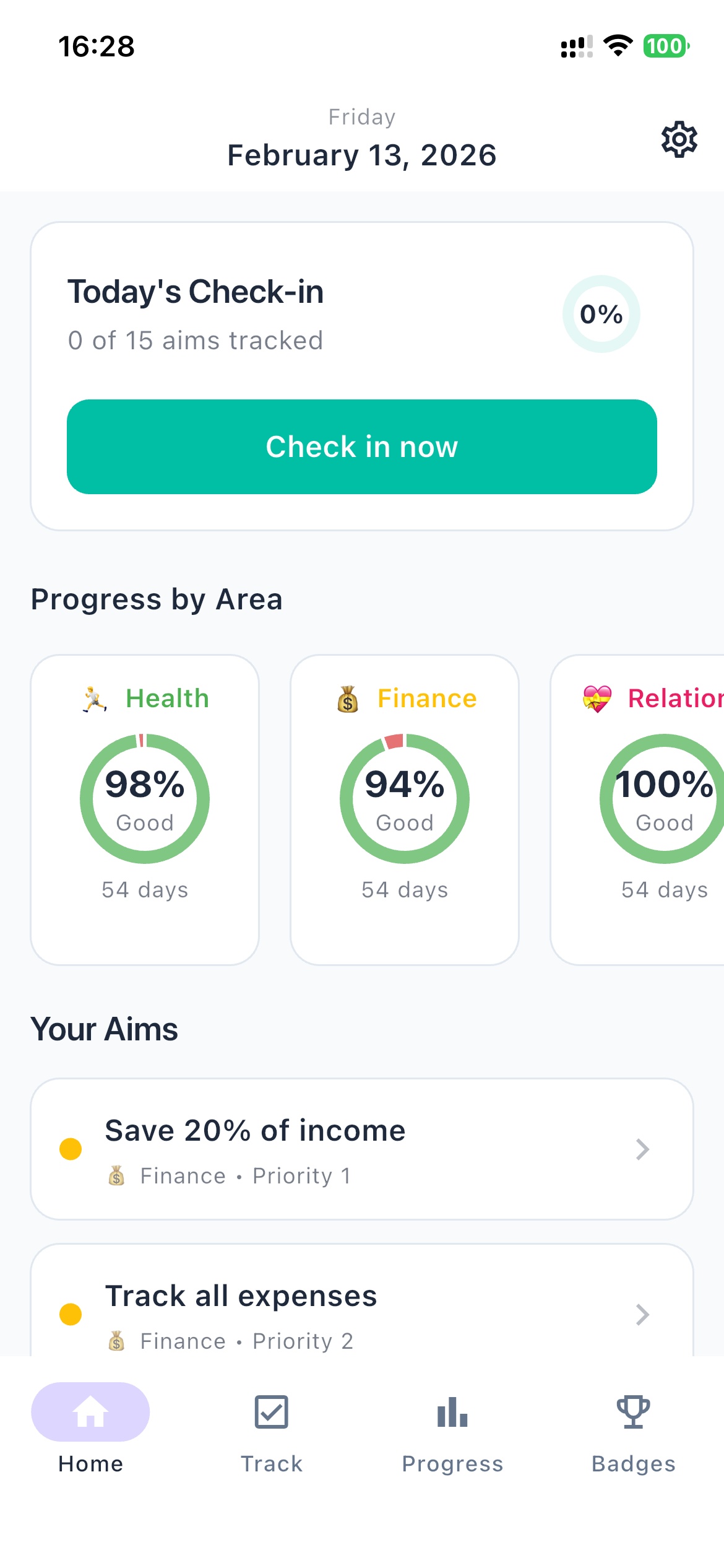 AimYear App - Your Progress Dashboard