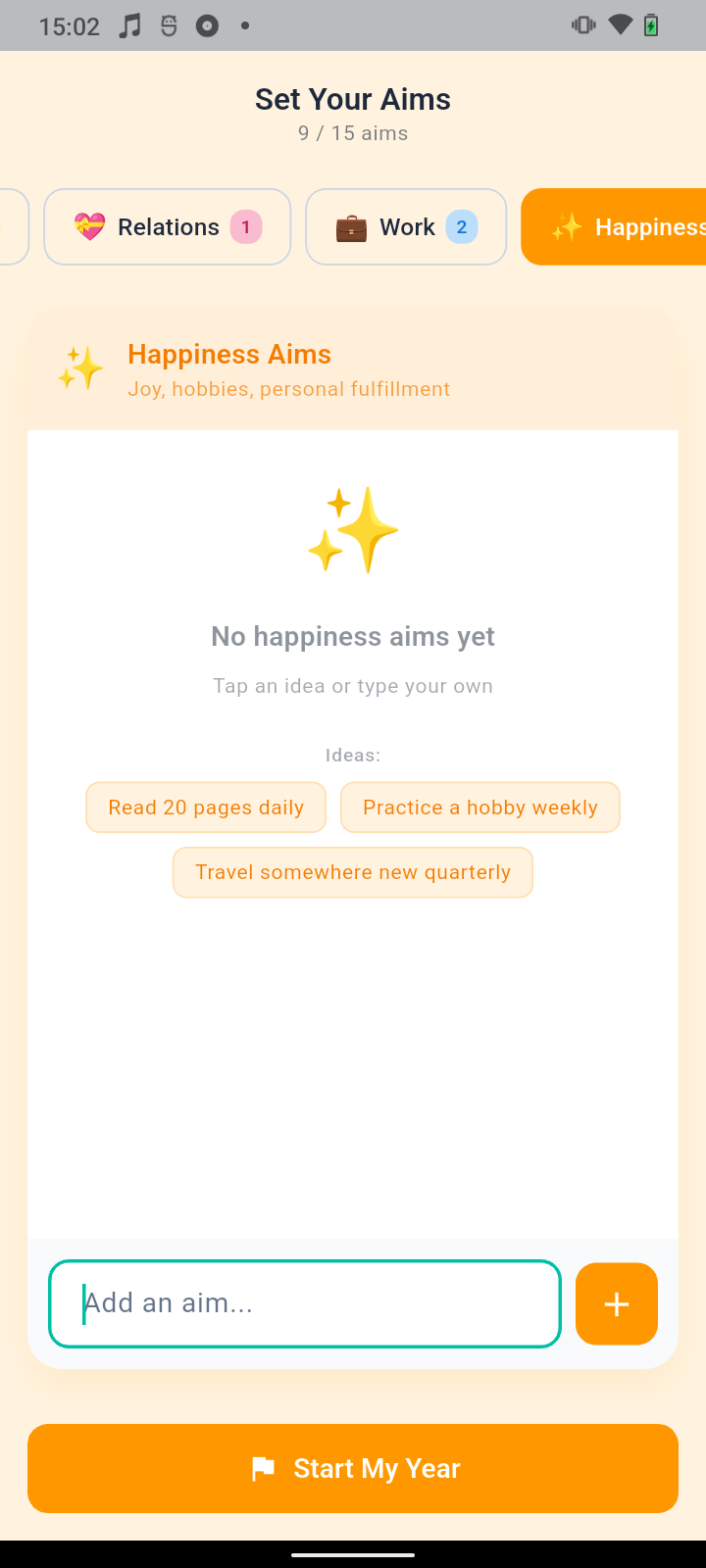 Set Your Aims - Happiness goals